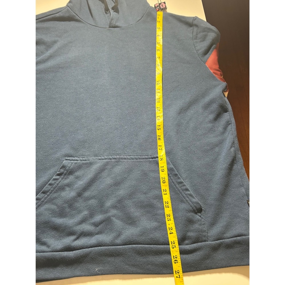 Onia‎ Blue Color Block Sleeve Hoodie Men's Size M Medium Kangaroo Pocket - Picture 10 of 10